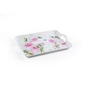 Modern art bpa free handle serving plastic tray