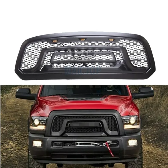 MAICTOP Car ABS Honeycomb Mesh Rebel Style Black Bumper Grill Front Grille for 2013-2018 RAM 1500
