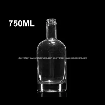 75cl flint glass vodka clear round glass bottles with screw cap