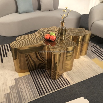 Foshan Factory Luxury High-Quality Gold Stainless Steel Coffee Tea End Table