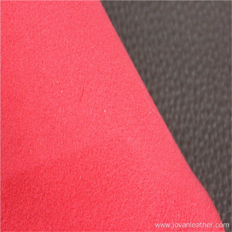 Microfiber backing PU shoe fabric leather