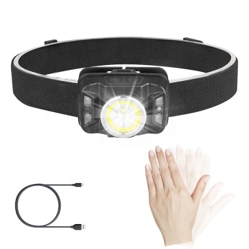 High Power LED USB Rechargeable XPG COB Sensor Camping Headlamp with Red Light