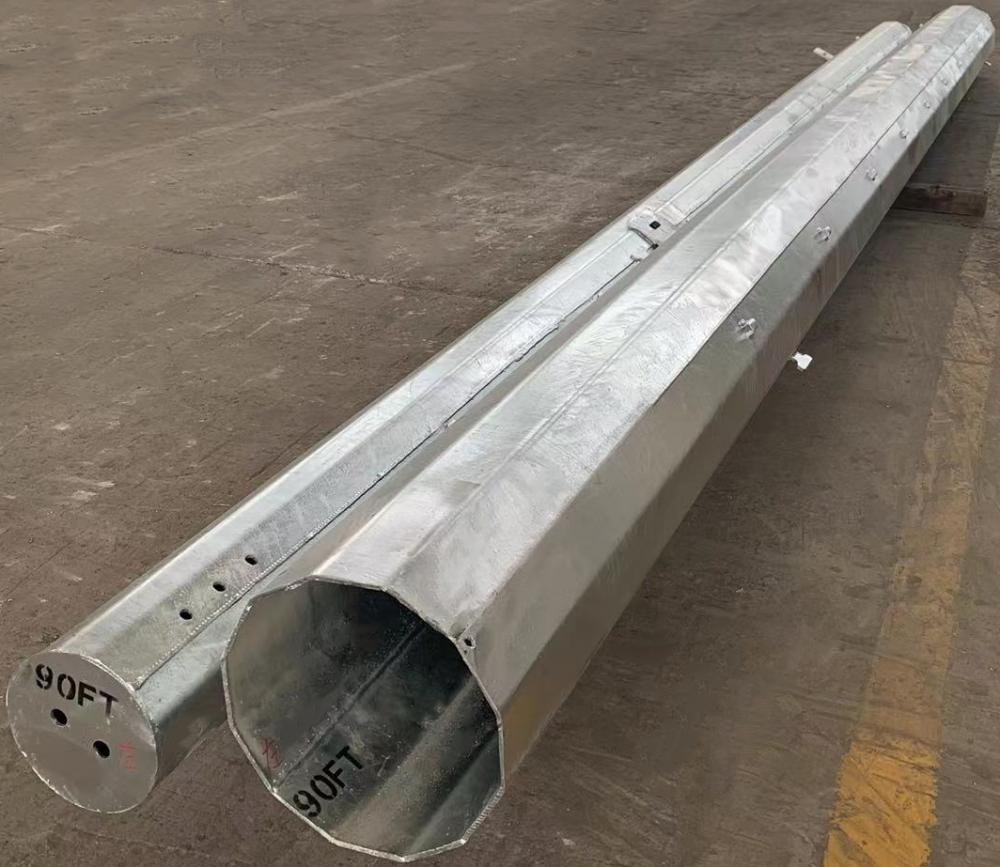 2000KGF 90FT Galvanized transmission steel pole