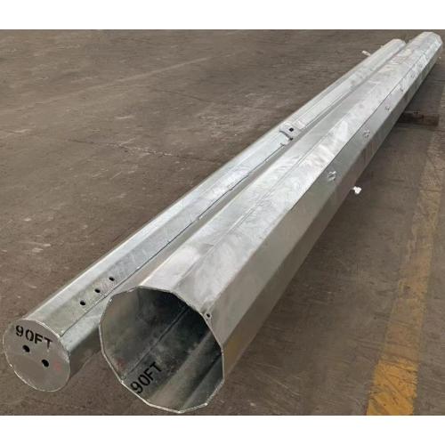 2000KGF 90FT Galvanized transmission steel pole