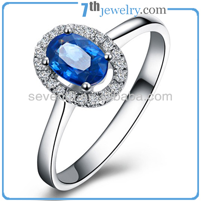 Fancy Design Rhdoium Plated Blue Sapphire CZ Diamond Wedding Ring