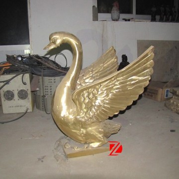 decor metal golden duck statue