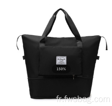 Séparation à séchage humide Le sac de voyage de grande capacité peut être un sac de pliage emballé et un sac de fitness en tissu oxford étendu