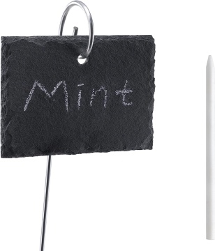 Slate Stone Garden Markers with Stainless Steel Hanging Stake