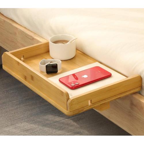 Bedside Shelf Storage Organizer Bamboo Detachable Bedside Shelf Storage Organizer For Bed Supplier