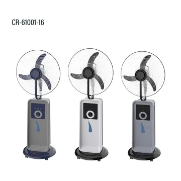 16 Inch Rechargeable Solar Mist Fan with LED Light and Water Tank
