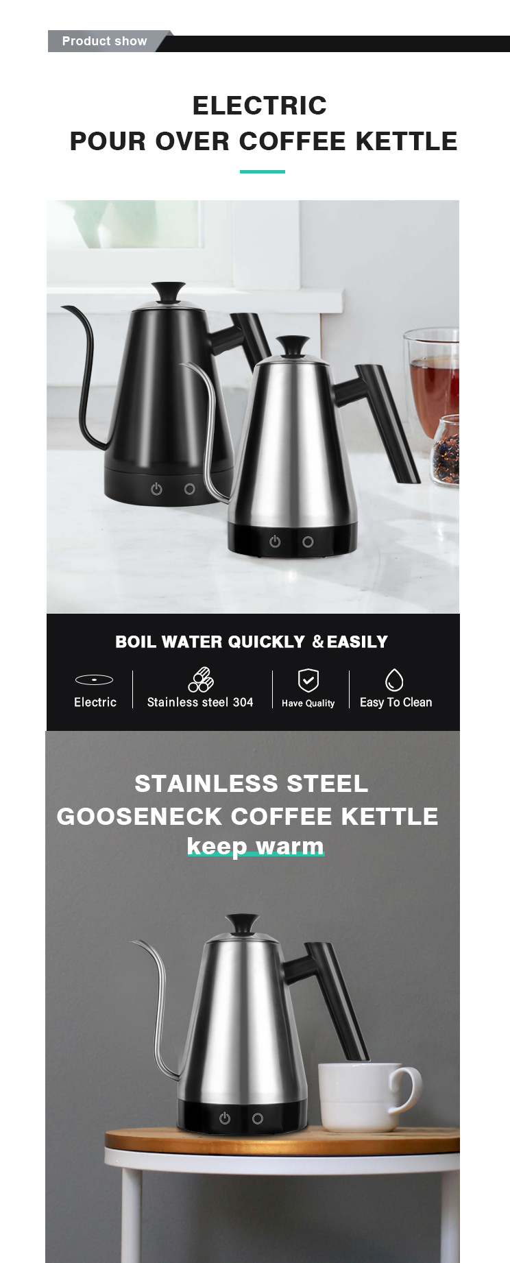 Eletric Pour Over Coffee Kettle