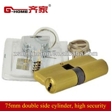 75 mm double side brass cylinder anti-theft lock cylinder