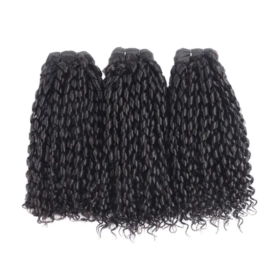 3 Bundles Natural Color Remy Virgin Hair Weave - Pixie Curly 100% Human Hair