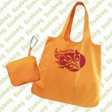 Folding Bag with Pocket, Nylon/Polyester Handbag, Shopping Tote Bag