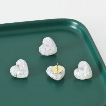 Shiny Mixed Color Heart Resin Push Pins - Office, School, Home Gift