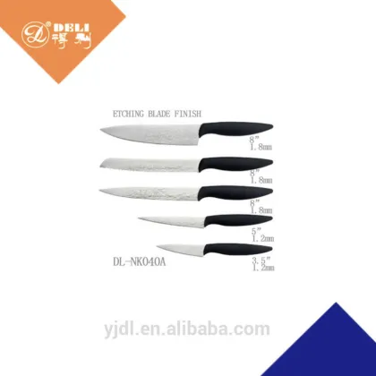 5 pieces etching blade non-stick chef knife sets