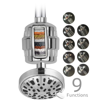 9 Functions Luxury Water Purifier Shower Head with 15 Stages of Filtration
