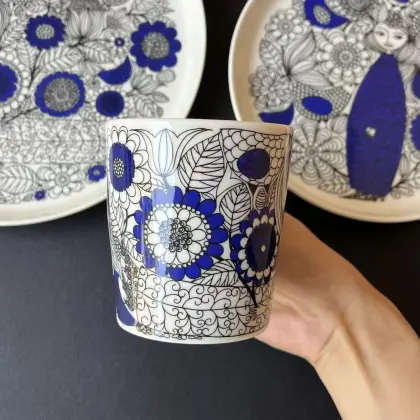 Hand-Painted Ceramic Dinnerware with Artistic Themes