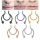 Nose ring horseshoe hoop false nose ring magnetic diaphragm stainless steel artificial non perforated clip type colorful jewelry