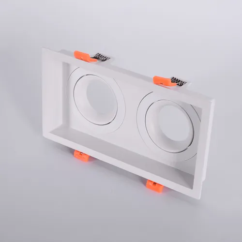 Double head square LED downlight fixture