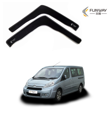 PMMA Accessories Car Black Rain Window Deflectors สำหรับ Citroen Dispatch/Jumpy MK2 2007-2016 2 ประตู