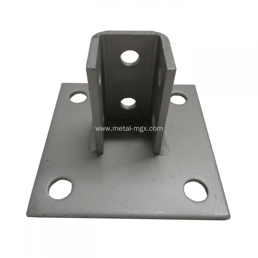 Gray Steel Square Strut Channel Post Base