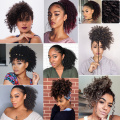 Alileader Top Grade 9.8 -дюймовый Puff Kinky Curly Synthetic Short Shorking Haptive Extension для женщин