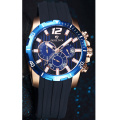 Chronograph Wrist Watch avec sangle de montre en silicone