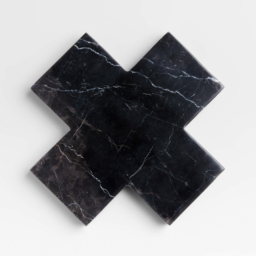 2024 New Arrival Huaxu Cross Shape Natural Marble Coaster - Black White