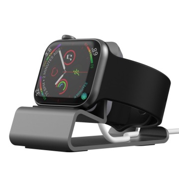 Apple Watchシリーズ7/6/5/4/3/2-38/42/40/45mm用の耐久性のあるアルミニウムシリコンブラケット充電ドックステーション
