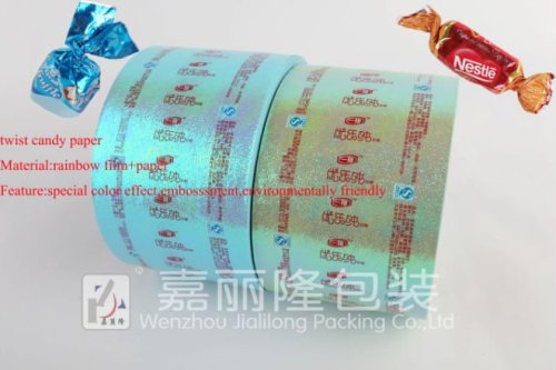 Rainbow Film Twist Wrapping Paper for Candy Packing