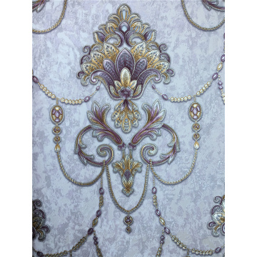 Flower Damask PVC Wall Paper Hotel Decor Wallpaper