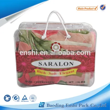 Clear PVC Plastic Zipper Bag Quilt Pillow Blanket Packaging Bags