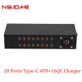 20 poorten Type-C 4PD+16qc-oplader