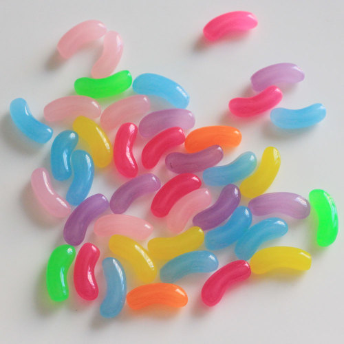 Χονδρική Κατασκευή 100τμχ Μίνι 20 * 6mm Πολύχρωμο Όμορφο Nightlight Jelly Bean Beads Resin Cabochons