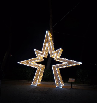 Giant LED Christmas Arch with 3D Star Motif for Outdoor Street Decoration