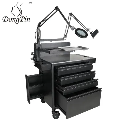 Dongpin Iron Tattoo Kits Equipment Workstation Trolley with Cabinet