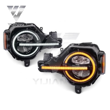 Ford Bronco 2021-UP LED Headlights with Sequential Turn Signals in White and Amber, DRL Functionality for 2 & 4 Door Raptor Version