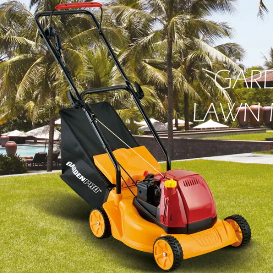 16" hand push lawn mower, 2-stroke engine