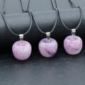 Collier pendentif aux pommes en 3D Lépidolite pour les filles