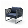 All-Weather PE Rattan Modern Outdoor Lounge Sofa with Durable Cushioned Comfort for Courtyard Leisure Spaces