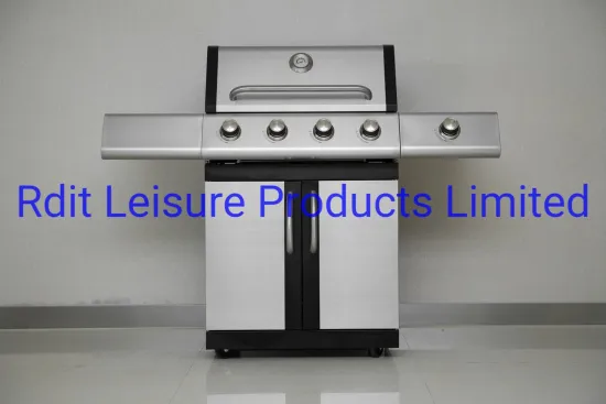 Outdoor Cooking Stainless Steel 4+1 Burner Tabletop Propane Gas BBQ Grill