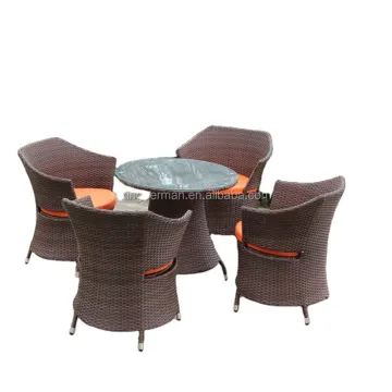 Outdoor Classic Rattan Dining Table Set - Restaurant Style Furniture
