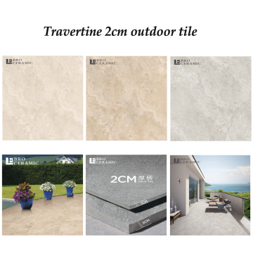 Beige Color Travertine Look 20mm Thick Outdoor Porcelain Tile