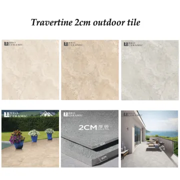 Beige Color Travertine Look 20mm Thick Outdoor Porcelain Tile