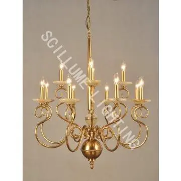 2061384 Willingham Myers antique solid brass marble chandeliers