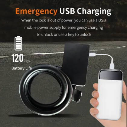 Smart Fingerprint Biometric Anti-Theft Bike Motorcycle Lock