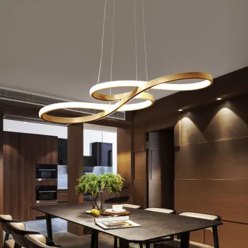 Modern Simple LED Chandelier: Luxury Gold, White, and Black Pendant Lamp for Creative Living Room Home Decor - Acrylic Pendant Lighting
