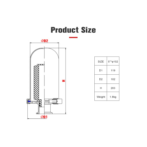 SUS304 Sanitary 38mm Clamp Breathing Valve with Filter