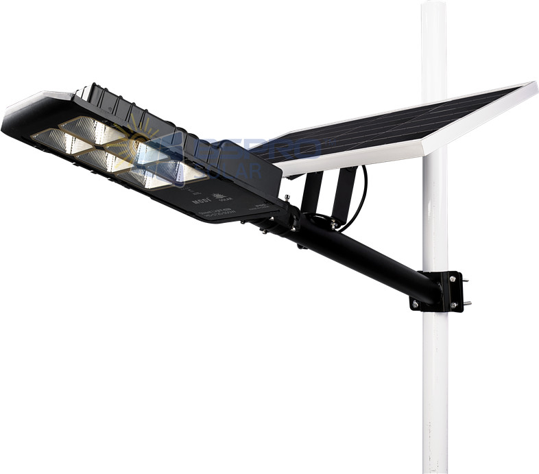 Split solar street lights for the central square